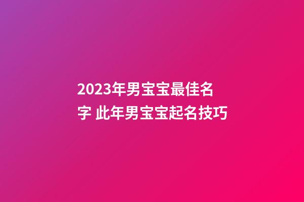 2023年男宝宝最佳名字 此年男宝宝起名技巧